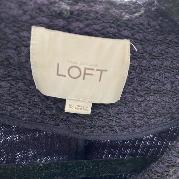 Blue and Black Loft Cropped Blazer - Size XS - Picture 3 of 3